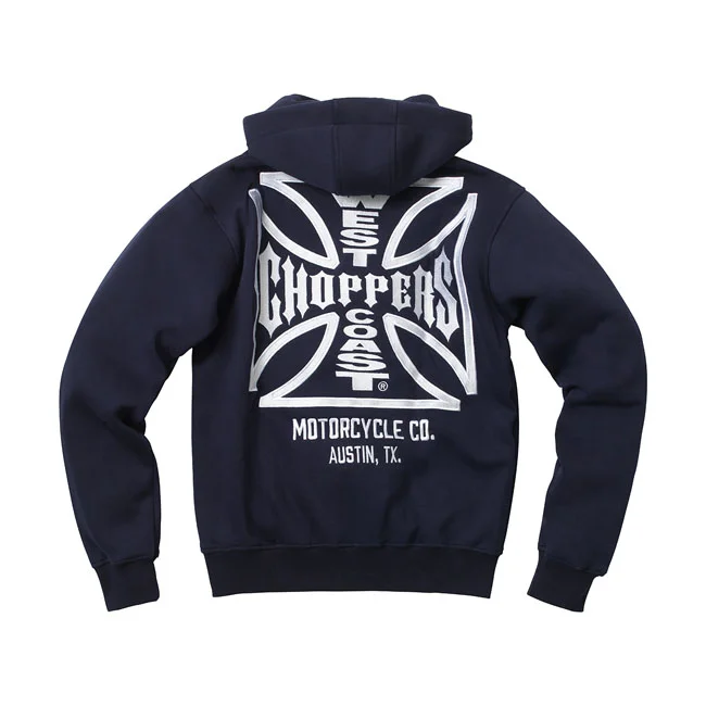 West Coast Choppers WCC OG ATX zip hoodie navy blue