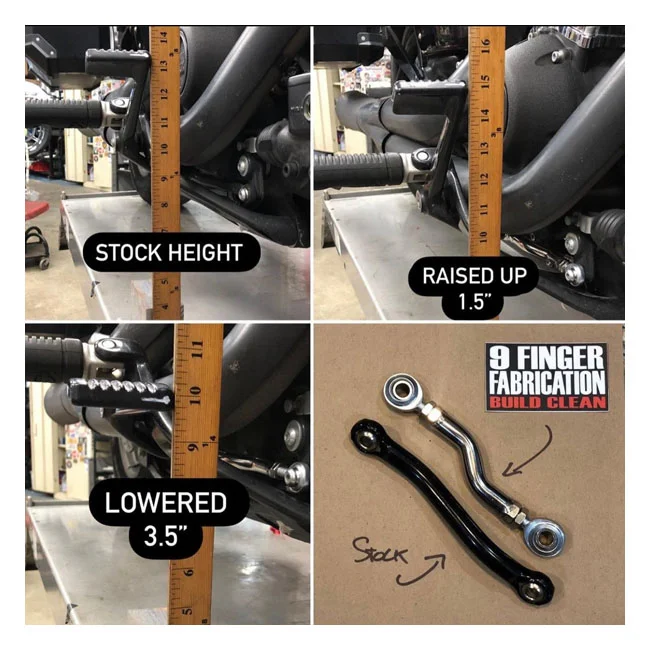 9 Finger Fabrication LLC 9Finger Fabrication, M8 mid-control brake linkage. Black