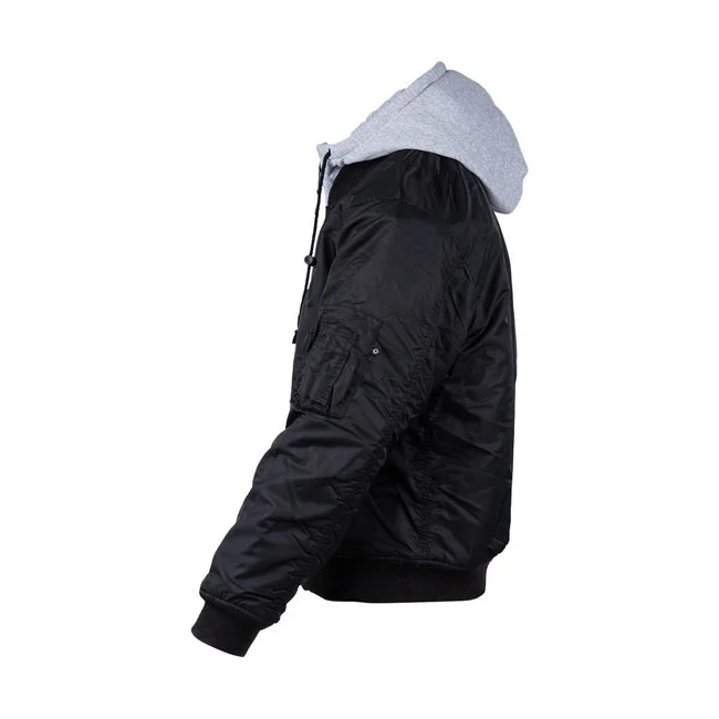 Army Surplus MA-1 Bomber hooded flight jacket black