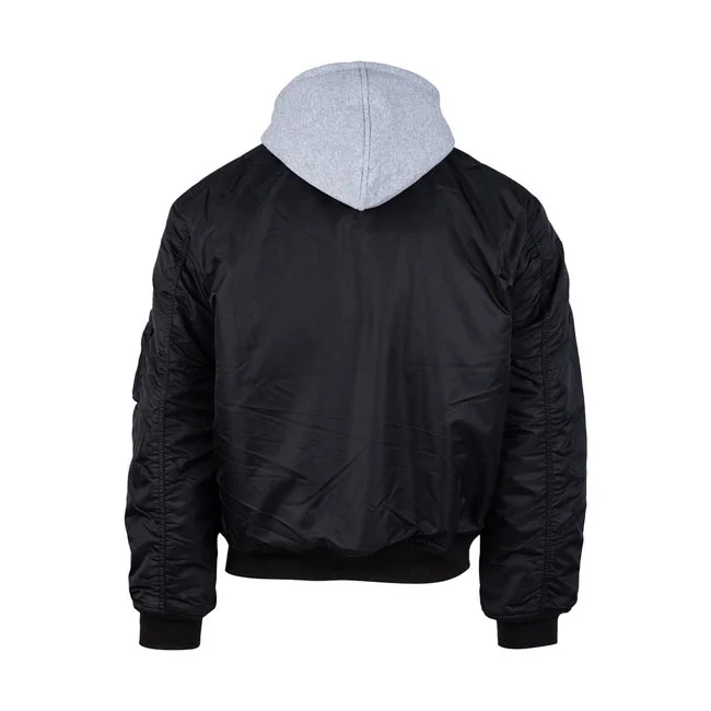 Army Surplus MA-1 Bomber hooded flight jacket black