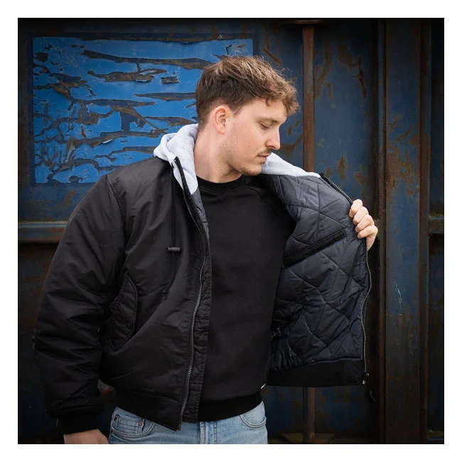 Army Surplus MA-1 Bomber hooded flight jacket black
