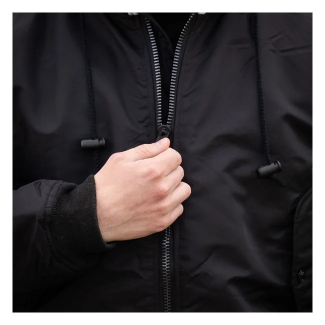 Army Surplus MA-1 Bomber hooded flight jacket black