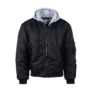 Army Surplus MA-1 Bomber hooded flight jacket black