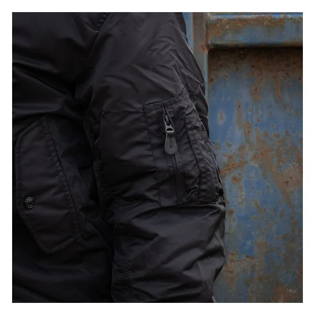 Army Surplus MA-1 Bomber hooded flight jacket black