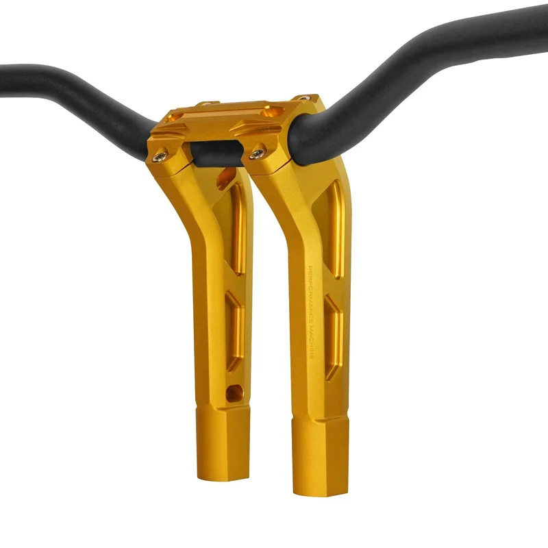 Performance Machine PM, 1-1/4" Phatbar & 12" riser kit. Gold Ops