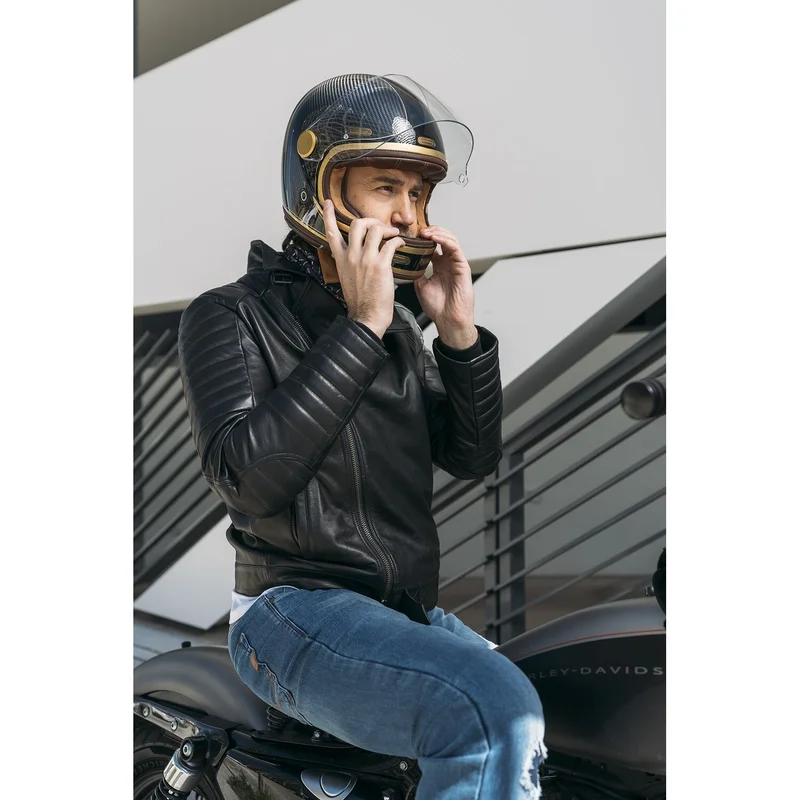 By City Roadster III helmet carbon golden blue
