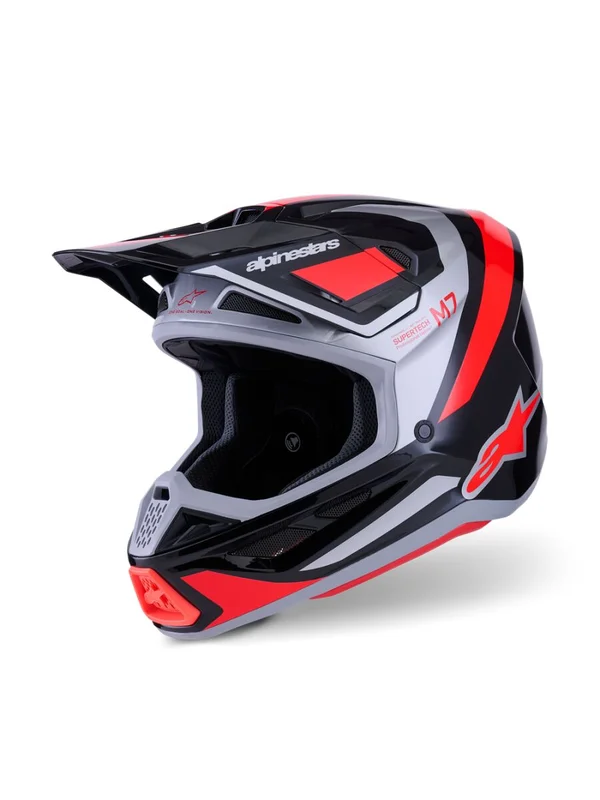 ALPINESTARS HELMET SM7 RISE BLK/RD/SILV XS