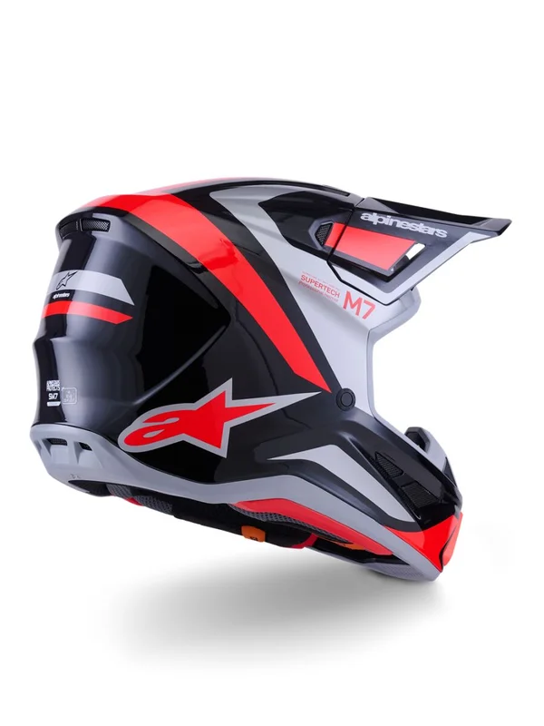 ALPINESTARS HELMET SM7 RISE BLK/RD/SILV XS