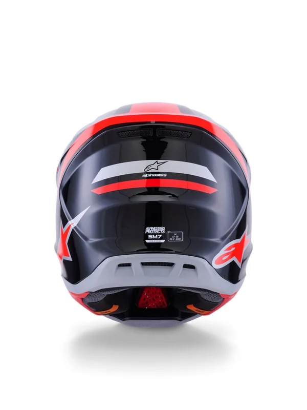 ALPINESTARS HELMET SM7 RISE BLK/RD/SILV XS