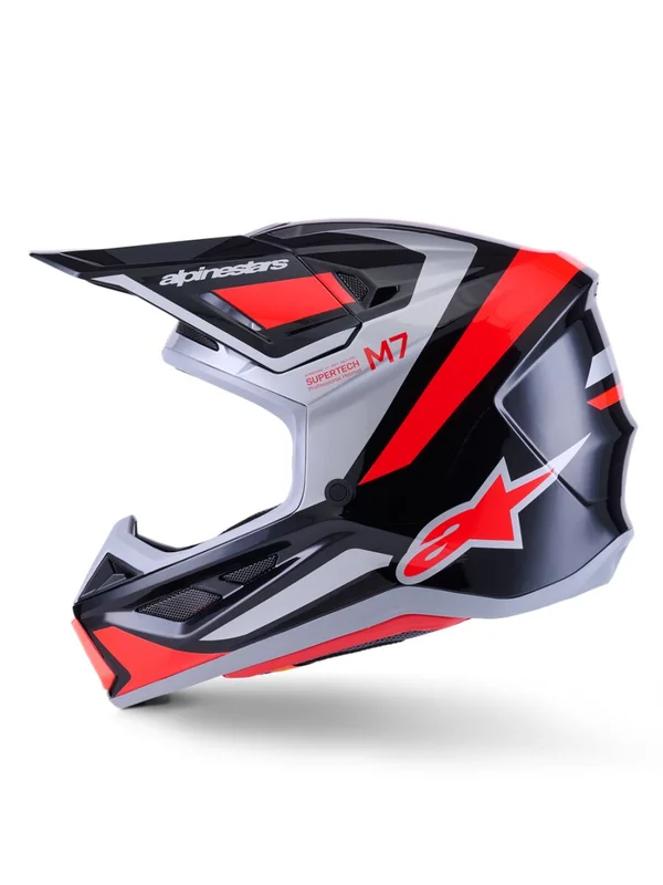 ALPINESTARS HELMET SM7 RISE BLK/RD/SILV XS