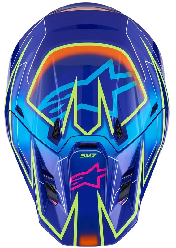 ALPINESTARS HELMET SM7 CAST BLU/YL/PINK XS