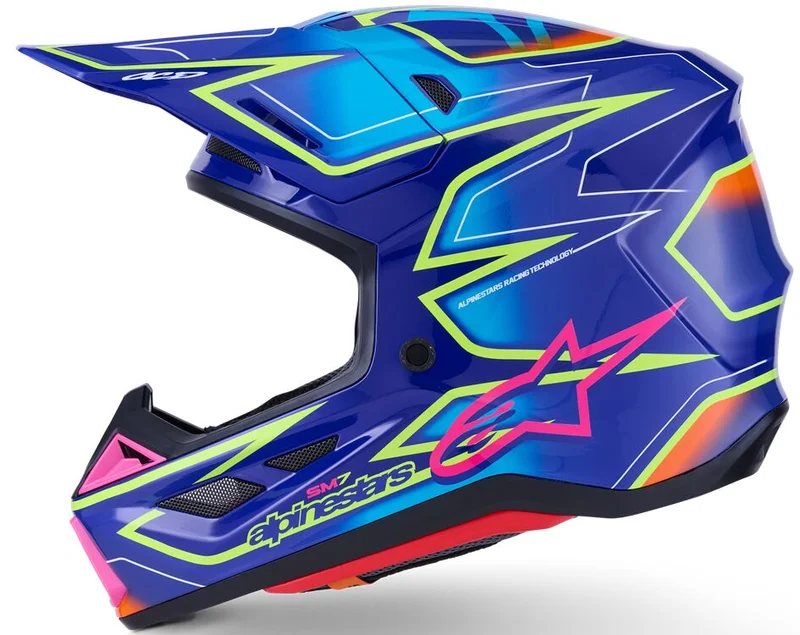 ALPINESTARS HELMET SM7 CAST BLU/YL/PINK XS