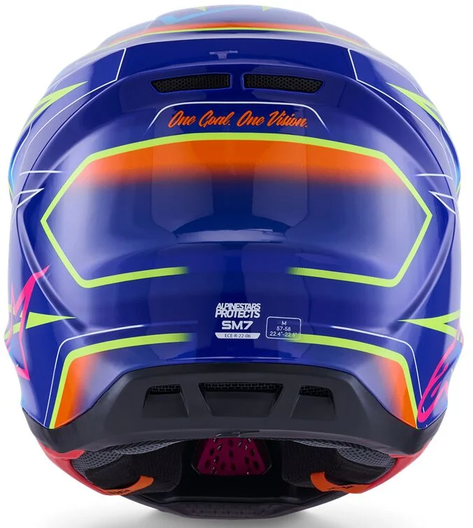 ALPINESTARS HELMET SM7 CAST BLU/YL/PINK XS