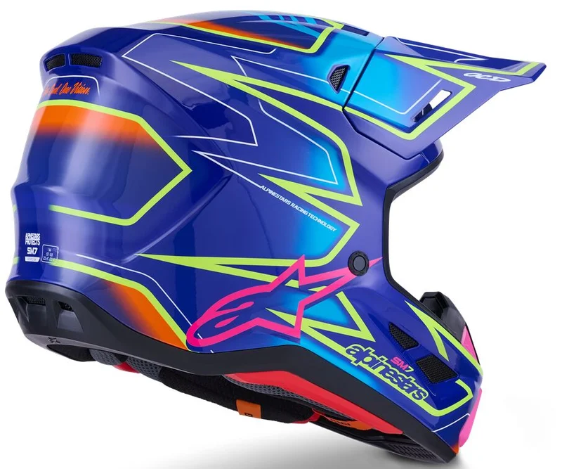 ALPINESTARS HELMET SM7 CAST BLU/YL/PINK XS
