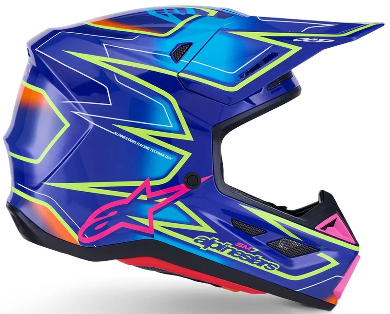 ALPINESTARS HELMET SM7 CAST BLU/YL/PINK XS