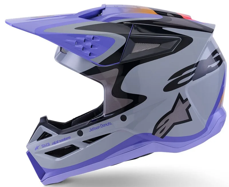 ALPINESTARS HELMET SM3 JETTSON GRAY/PUR/BLK XS