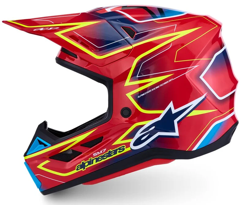 ALPINESTARS HELMET SM7 CAST RED/YLW/BLU XS