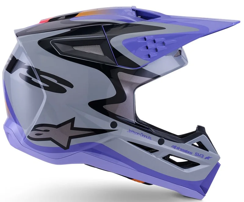 ALPINESTARS HELMET YTH SM3 JETTSON GRAY/PUR/BLK YS