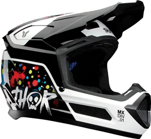 THOR HELMET FLEET YTH SPLAT BLACK M