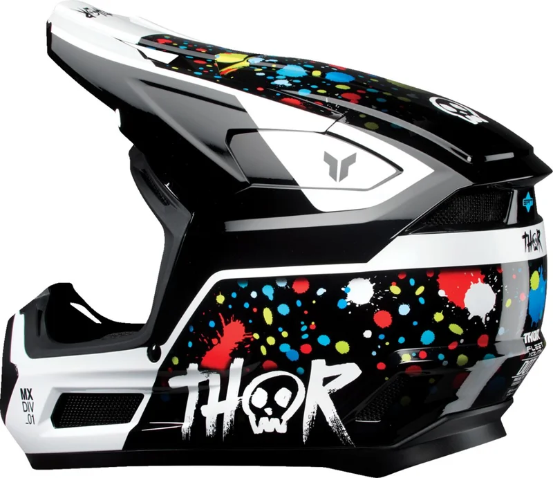 THOR HELMET FLEET YTH SPLAT BLACK L