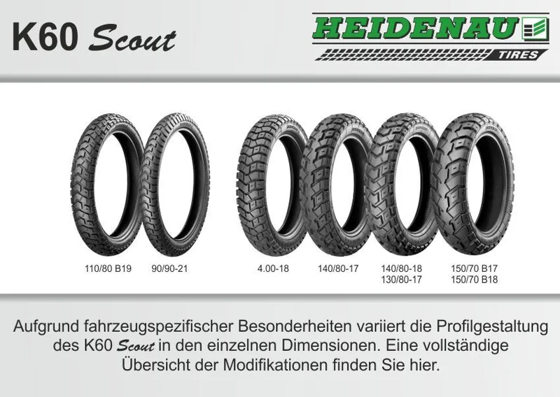 HEIDENAU TIRE K60 SCOUT 120/70 B 19 60T TL M+S