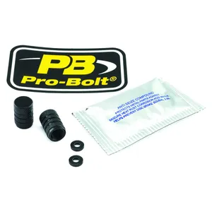 PRO BOLT Aluminium Valve Dust Cap Pack x2 Black