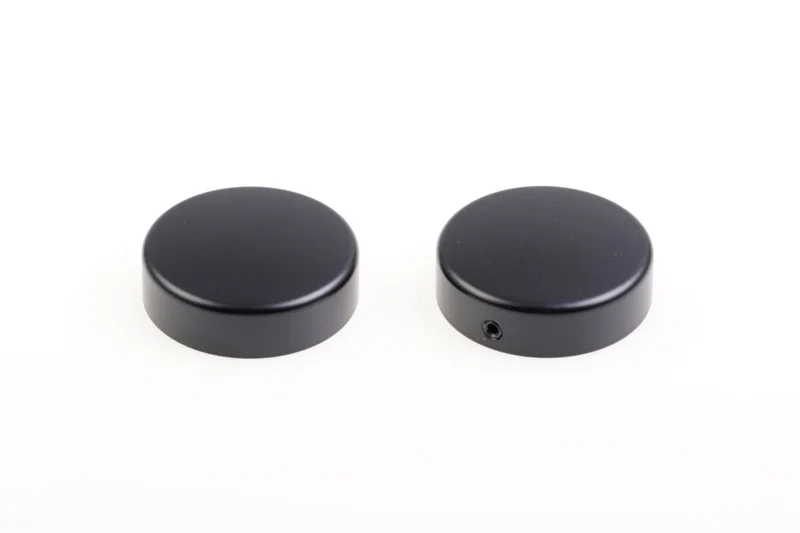 Cult-Werk 2-piece fork tube cap bolt cover kit. Black