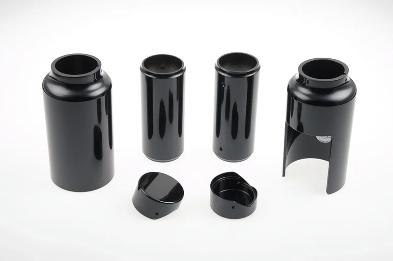 Cult-Werk 6-piece fork tube cover kit. Gloss black