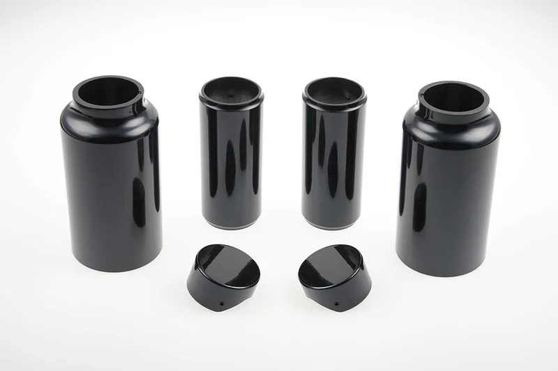 Cult-Werk 6-piece fork tube cover kit. Gloss black