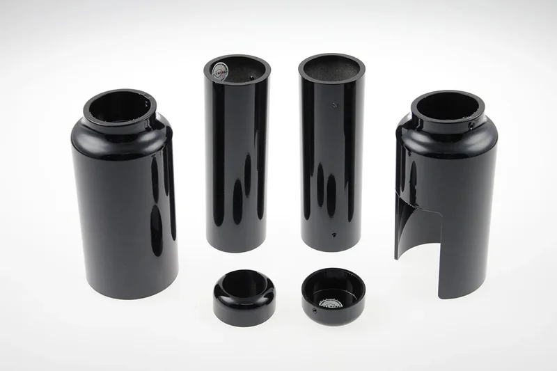 Cult-Werk 6-piece fork tube cover kit. Gloss black