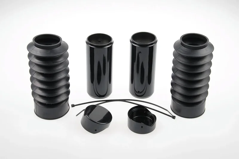 Cult-Werk 6-piece fork tube cover kit. Gloss black