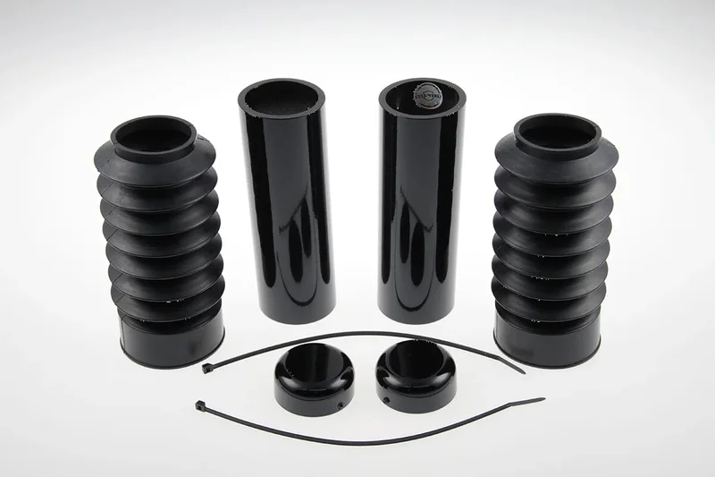 Cult-Werk 6-piece fork tube cover kit. Gloss black