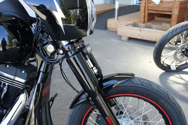 Cult-Werk 2-piece lower fork tube cover kit. Gloss black