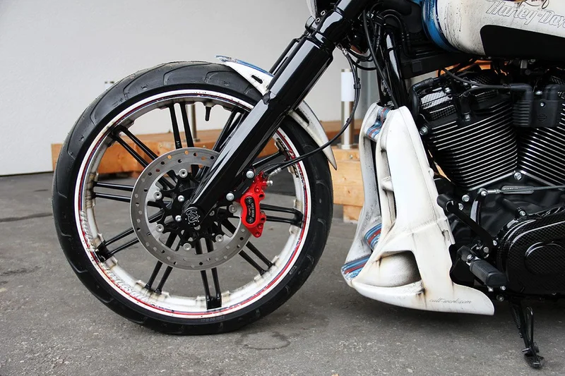 Cult-Werk 2-piece lower fork tube cover kit. Gloss black