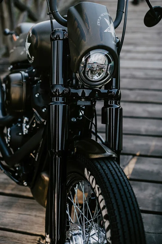 Cult-Werk 2-piece upper fork cover kit. Gloss black