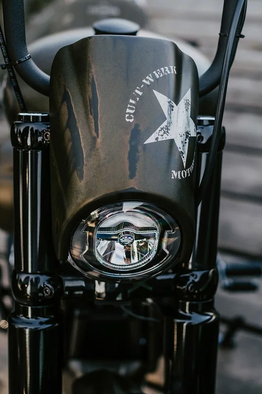 Cult-Werk 2-piece upper fork cover kit. Gloss black