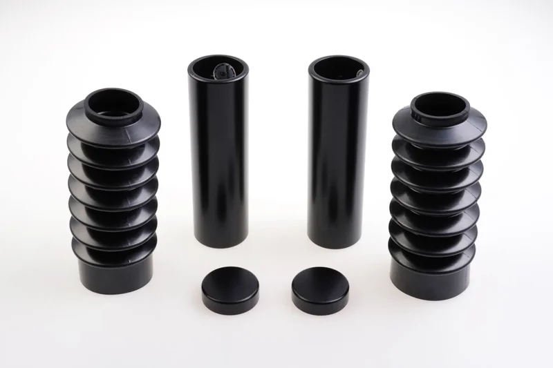 Cult-Werk 6-piece fork tube cover kit. Long. Black