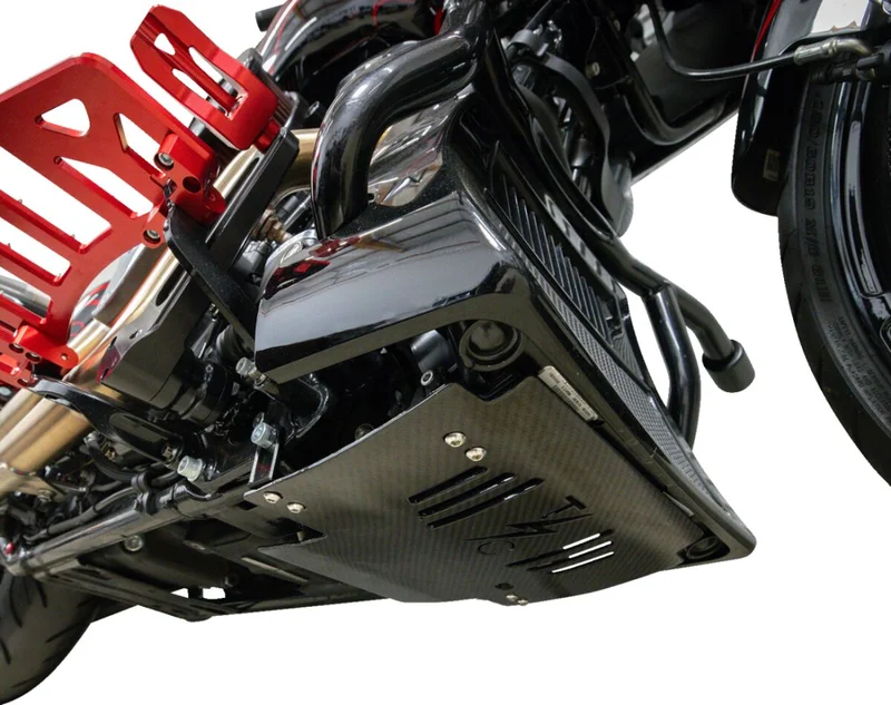 Thrashin Supply Co. PLATE SKID CARBON GLOSS W/BLAC