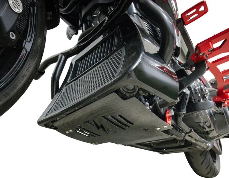 Thrashin Supply Co. PLATE SKID CARBON GLOSS W/RED