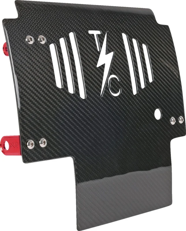 Thrashin Supply Co. PLATE SKID CARBON GLOSS W/RED