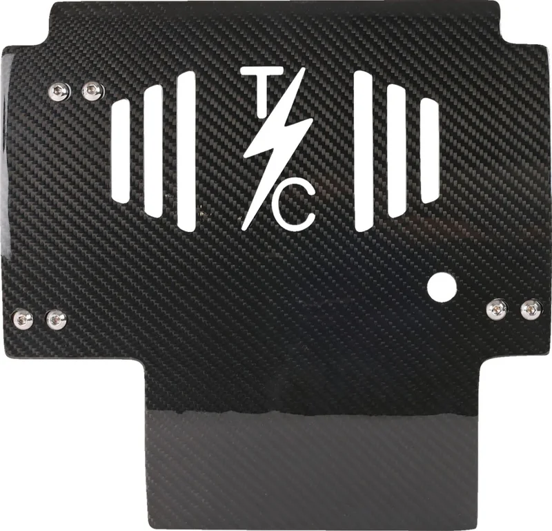 Thrashin Supply Co. PLATE SKID CARBON GLOSS W/RED