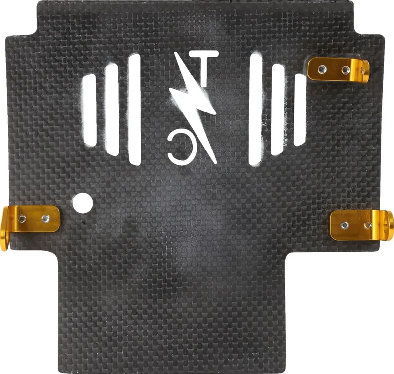 Thrashin Supply Co. PLATE SKID CARBON GLOSS W/GOLD