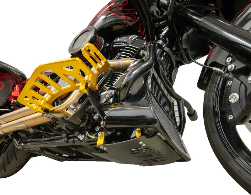 Thrashin Supply Co. PLATE SKID CARBON GLOSS W/GOLD