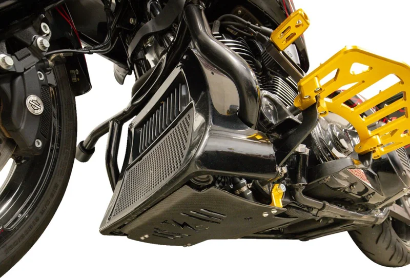 Thrashin Supply Co. PLATE SKID CARBON GLOSS W/GOLD