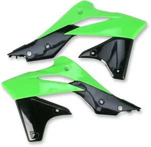 UFO RADIATOR COVERS KAWASAKI KXF250 OEM-COLOR (BLACK/GREEN)