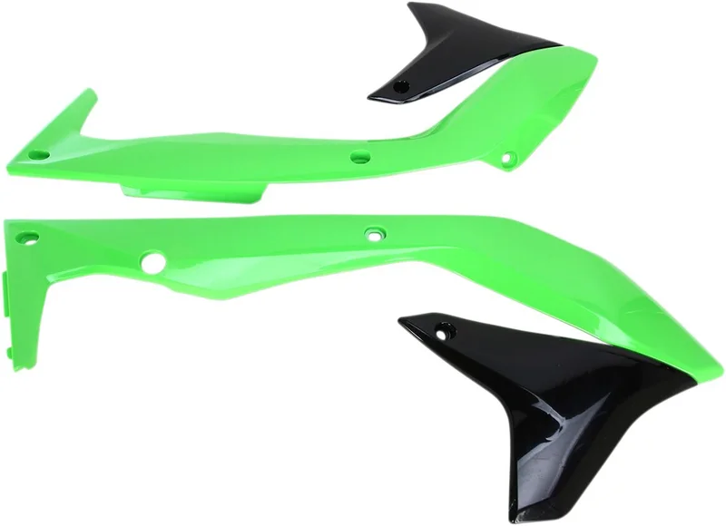 UFO RADIATOR COVERS KAWASAKI KXF450 OEM-COLOR (BLACK/GREEN)