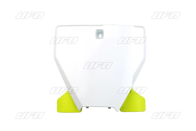 UFO FRONT NUMBER PLATE HUSQVARNA WITH GUIDE 20 WHITE