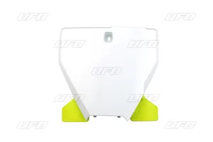 UFO FRONT NUMBER PLATE HUSQVARNA WITH GUIDE 20 WHITE