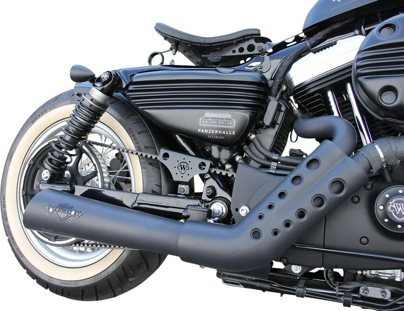 Cult-Werk ''Bobber'' side cover set. Gloss black