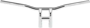 Biltwell 1" T-Bar<br><ul><li>Manufactured from 1" OD x .120" wall seamless 4130 chromoly tubing</li><li>All bends are created with internal mandrels on a CNC bender to reduce flat spots in the bends</li><li>All welded joints are precision-mitered and TIG-welded</li></ul><br>Vertical uprights have 1-1/4" outer diameter.
Pullback models place handlebars 2" closer to the rider than stock.